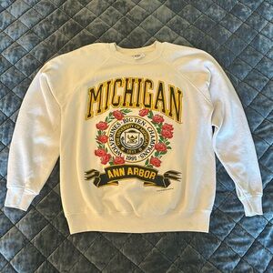 Vintage University of Michigan Wolverines White Sweater
